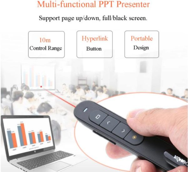 Kmoon Wireless Laser Presenter Wireless Air Mouse PowerPoint Remote Controller PPT Presenter
