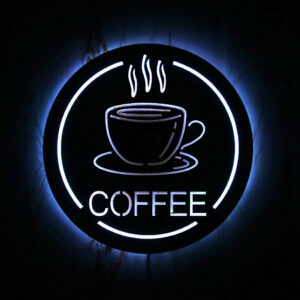 Coffee Station Shop LED Lighting Sign Wall Mirror Home Decor Cafe House Novelty Wall Lights Business Open Sign Gift For Barista