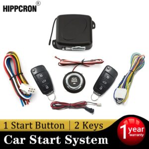 Hippcron Central Door Lock Car Remote Control Keyless Entry Push Start System With Door Window Trunk Control Function Universal