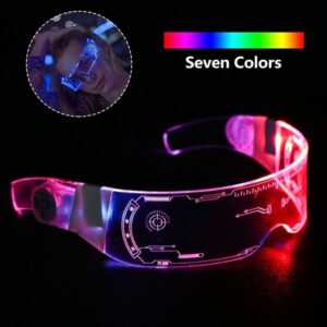 LED Luminous Glasses LED Glasses Wire Neon Light Up Visor Eyeglasses Bar Grow Party Goggles for Halloween Christmas Festive