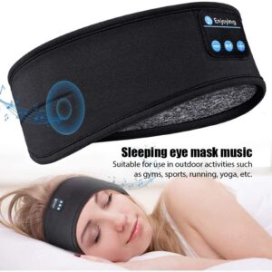 Bluetooth Headphones Sports Sleeping Headband Thin Soft Elastic Comfortable Wireless Earphones Music Eye Mask for Side Sleeper