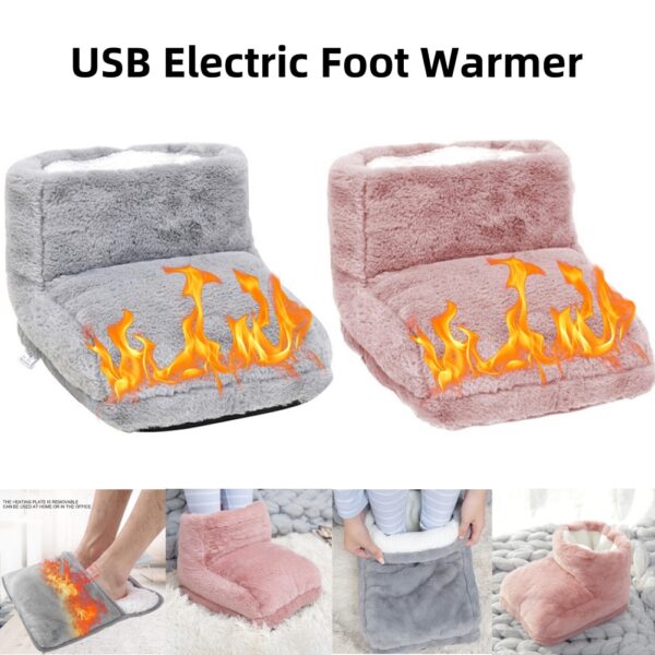 Electric Foot Warmer Heater USB Charging Power Saving Warm Foot Cover Feet Heating Pads for Home Bedroom Sleeping