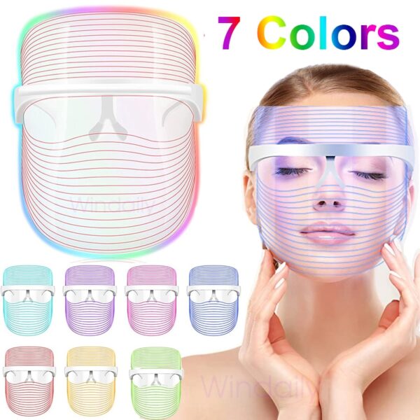 7 Colors LED Light Therapy Facial Mask Photon Anti-Aging Anti Wrinkle Rejuvenation Wireless Face Mask Skin Care Beatuy Devices