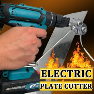 Electric Drill Plate Cutter Attachment Metal Sheet Cutter Tool Free Cutting Tool Nibbler Sheet Metal Cut Plate Punch Scissor Kit