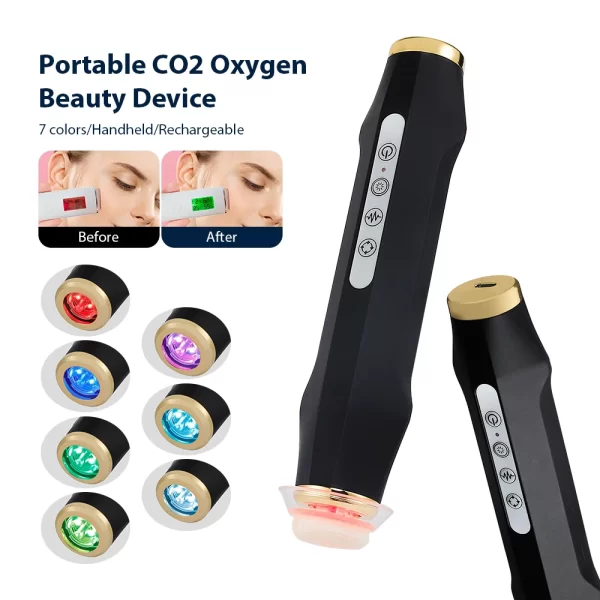 Portable CO2 Oxygen Bubble Pen Exfoliate Balance Serum Facial Massager High-frequency Vibration Skin Care Beauty Machine